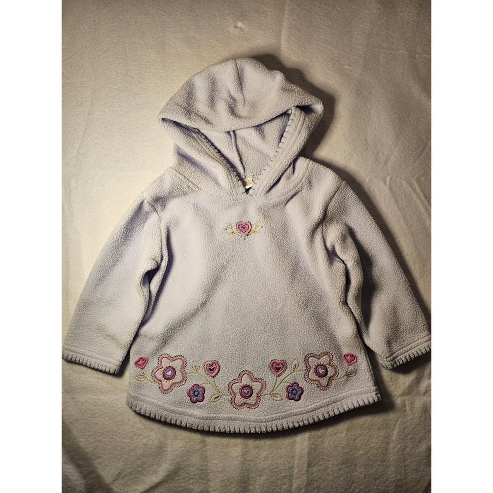 T.K.S Basics Vintage Y2K Lavender Fleece Floral Heart Embroidered Hoodie 12M